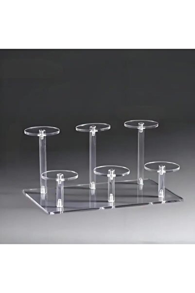 Slasa حامل عرض دائري متعدد الطبقات من الأكريليك الشفاف - حامل سطح مكتب للتماث...