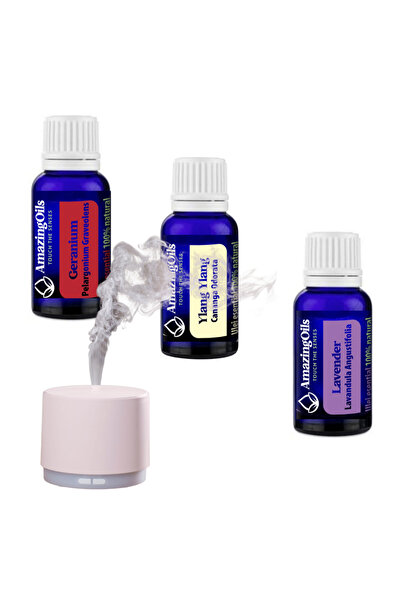 AmazingOils- TOUCH THE SENSES SET CADOU 3 ULEIURI ESENTIALE SI LAMPA DE AROMA...