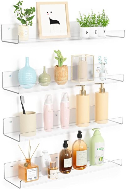Slasa Acrylic Wall Shelves by - Floating Book Shelves 15 Inches