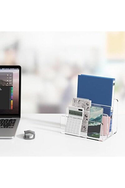 Slasa Acrylic File Organizer with 3 Slots