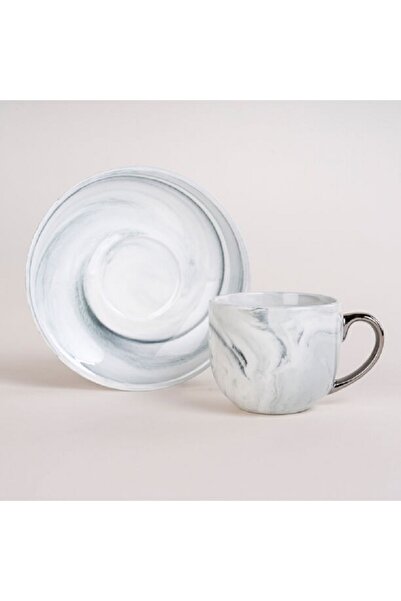 LA MESA طقم قهوة من الرخام والفضة 12 قطعة