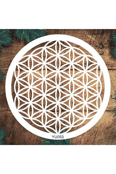 STENCİLTASARIM Stencil Tasarım Yu053 Yaşam Çiçeği Duvar Ahşap Cam Boyama Deseni