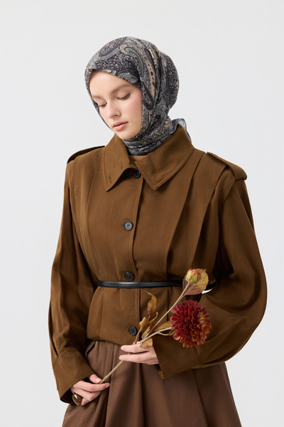 Qef Cotton Scarf Garden Mildew Green