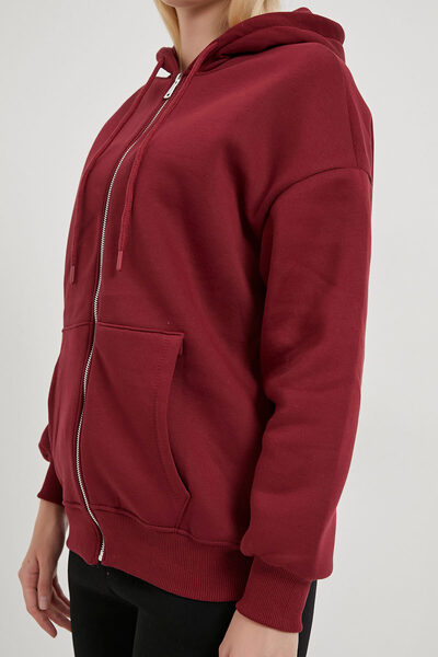 Arma Life Γυναικείο φούτερ ARMALIFE 2501 με φερμουάρ, μεγάλου μεγέθους, με κουκούλα και σαρδόνικο σχέδιο