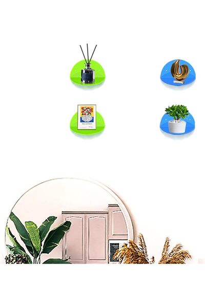 Slasa Small Hanging Acrylic Shelves by (Set of 2, 8 Inch Diameter, Green)