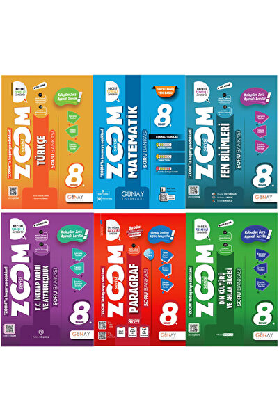 Günay Yayınları 8. Sınıf Zoom Türkçe Matematik Fen Bilimleri İnkılap Tarihi P...