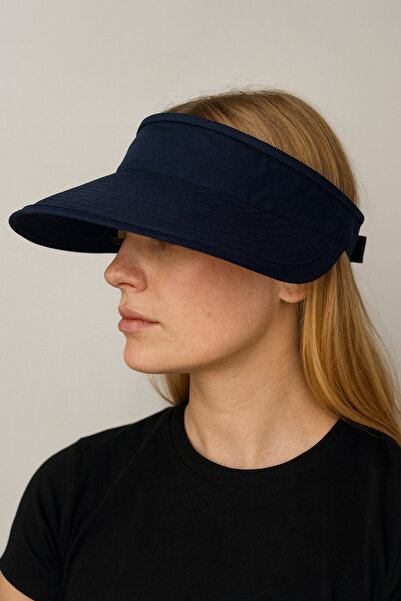 CosmoOutlet Navy Blue Women's Adjustable Sun Visor Hat for Sports, Golf, and Tennis