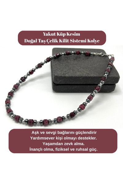 YILDIZ DOĞAL TAŞ SERTİFİKALI Yakut Taşı Küp Kesim Doğal Taş Çelik Kilit Siste...