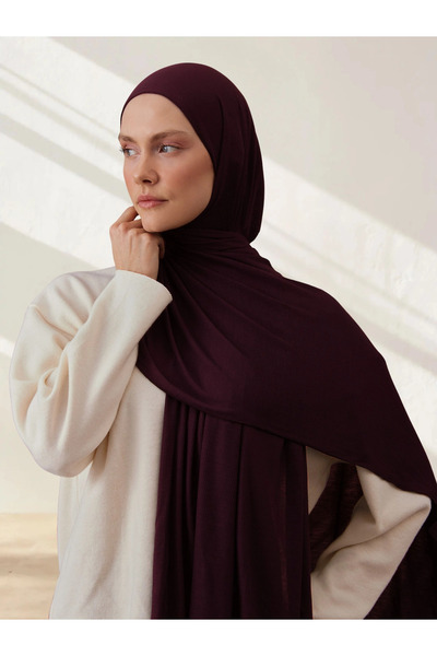 Femple Modest Σάλι από μπαμπού με κορδόνια | Χρώμα: Σκούρο Κεράσι | Μέγεθος: 180x70 εκ. | Χιτζάμπ