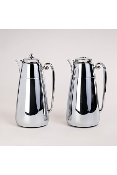 Dallaty Set of 2 steel vacuum flask matt silver 1L