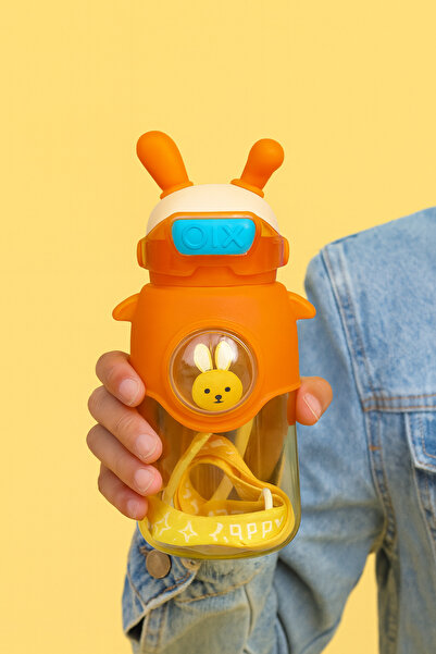 ACSS زجاجة مياه للأطفال – شخصية لطيفة، مع مصاصة، خالية من مادة BPA، سعة 750 مل