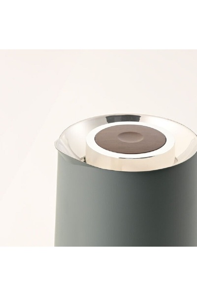 Dallaty 1L green steel vacuum flask with wooden handle