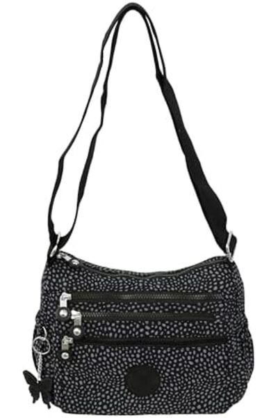 Caprice Collection Slim City Cross Bag, Water-Resistant Oxford, Multi-Zip Front, Adjustable Strap -