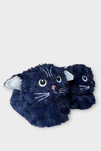 Liger Жіночі плюшеві тапочки з фігуркою милої кішки, СИНІЙ