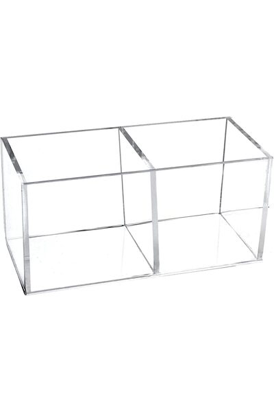 Slasa Acrylic Drawer Organizer – Clear 2-Compartment Box for Makeup, Accessor...