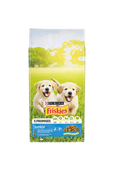 Friskies Hrană uscată pentru câini Junior, pui și legume, 15 kg