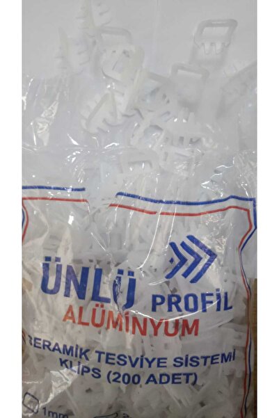 ÜNLÜ METAL PROFİL Seramik Seviye Tespit Derz Artısı Klips 1Pk. 200ad. Boyut;1...