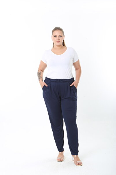 XL Modam LİKRALI VİSKON PİLELİ BÜYÜK BEDEN PANTOLON