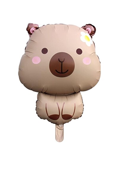 Patladı Gitti بالون كابيبارا من الفويل باللون الكراميل 71 × 48 سم