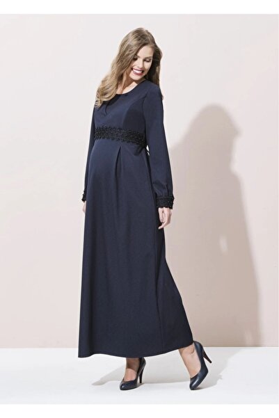 Desen Hamile Giyim Emzirme Özellikli Uzun Hamile Elbise