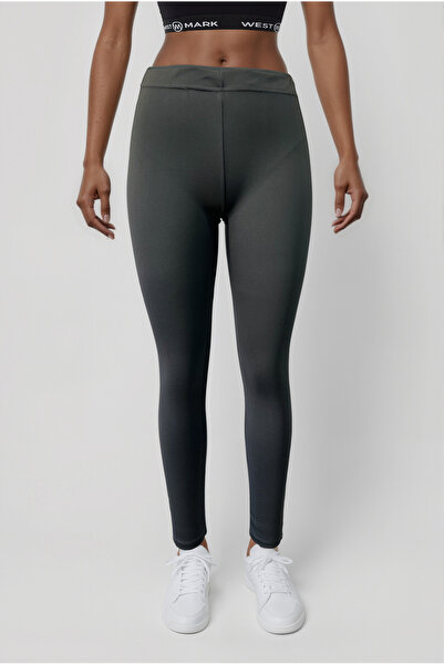 WESTMARK LONDON Dark Gray Polyester Elastic Waist Women's Leggings Lillian Long Legging