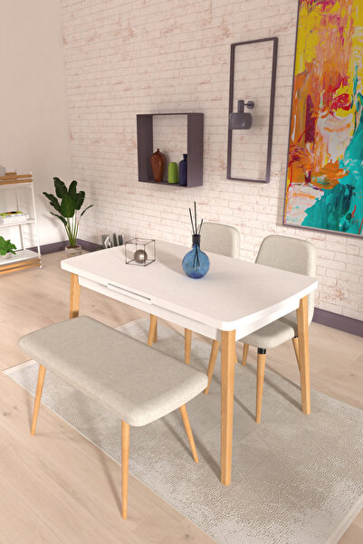 VİLİNZE Tosya Sandalye Tosya Bank Avanos Ahşap MDF Açılır Mutfak Masası Takım...