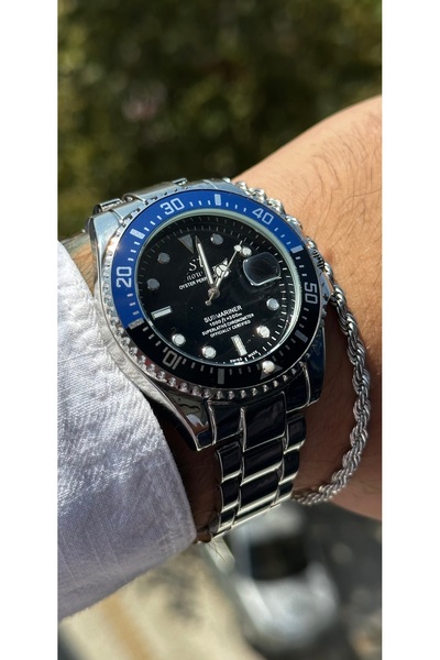 Show Time Steel Men's Wristwatch (with Bracelet Gift)