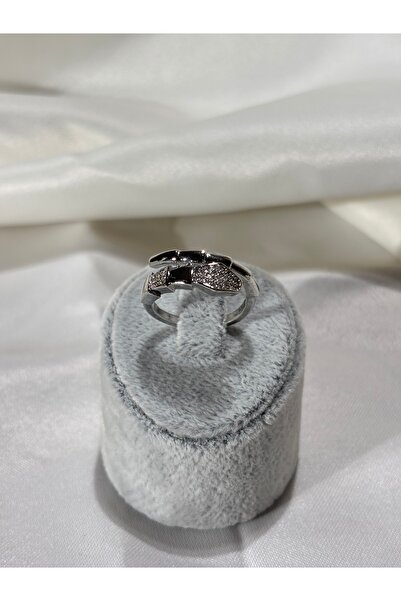 Uzak Işıklar Silver Steel Ring with Snake Zircon Stone