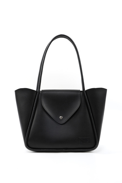 SHAKA Siyah SHK249 Suni Deri, Çıtçıtlı Tek Bölmeli, Büyük Boy El, Kol ve Omuz...