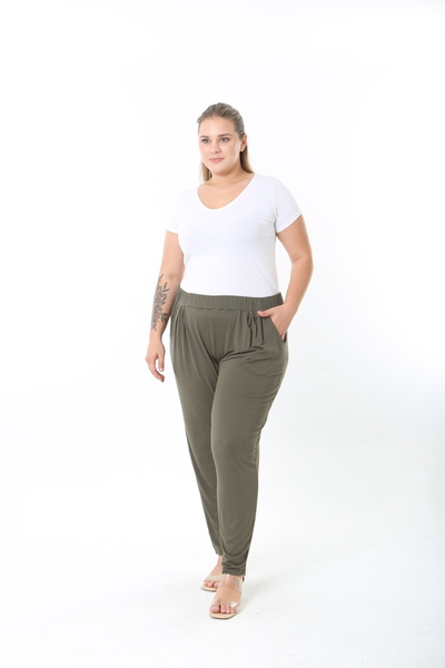 XL Modam Lycra Viscose Pleated Plus Size Pants
