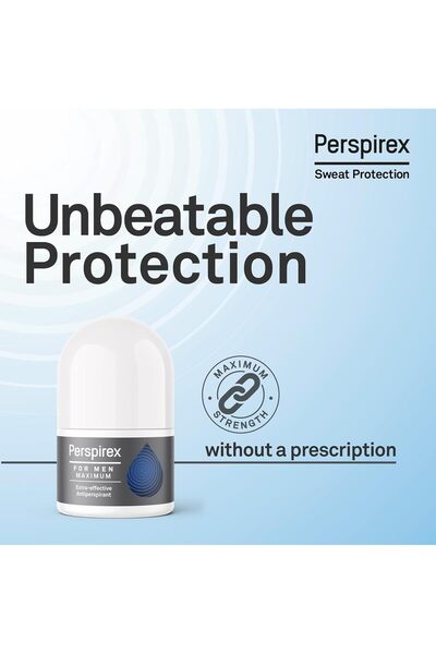 Perspirex Roll-On for Men, Maximum Strength, 20ml, White, Unscented