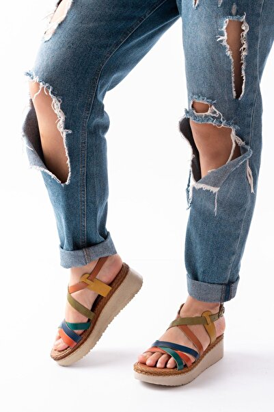 Aymood 730-153 Multi Orthopedic Genuine Leather Padding Women's Sandals
