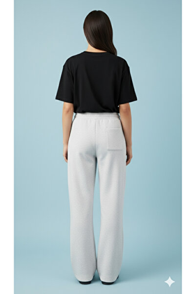 By Caspita Fashion LENITHRA Unisex Φούτερ με τρεις κλωστές, χοντρό χειμωνιάτικο φαρδύ κέντημα με λεπτομέρεια κεντήματος σε γκρι χρώμα