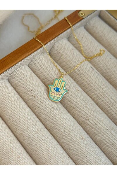 İncikcincik Desenli Fatma Ana Eli Kolye (Hamsa 3) - 925 Ayar Gümüş