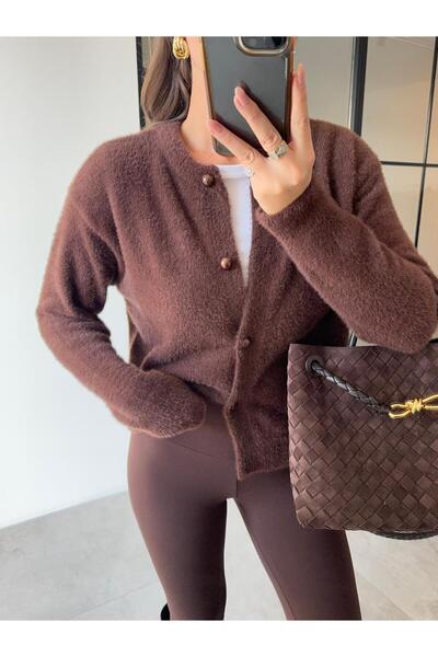 BB Bensu Buyruk KAHVERENGİ PELUŞ HIRKA