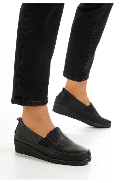 B T Shoes Čierne kožené mokasíny dámske Sonima