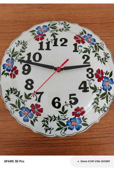 sema çini el yapımı çini 30 cm saat