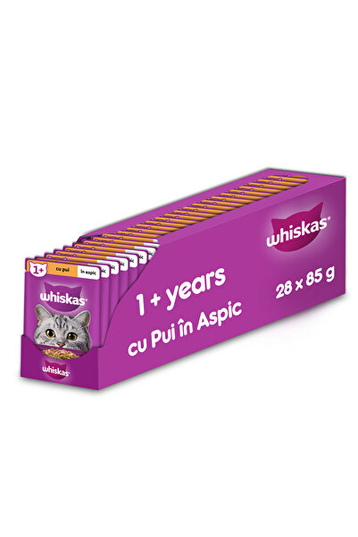 Whiskas Wet Cat Food, Chicken in Aspic, 28 x 85 g