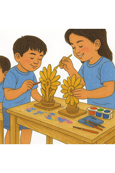 toptanetkinlikboyama Wooden Painting Piggy Bank Set | Tree-Shaped Children's Activity Product | Mdf Painting Workshop (Unassembled)