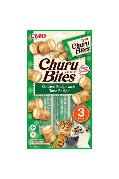 Inaba Recompense pentru pisici Ciao, Churu Bites, bucăți de pui umplute cu cr...