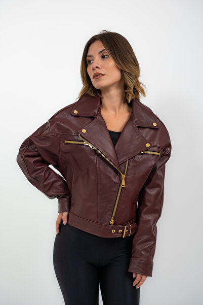 LAB 22 Jacheta Burgundy Leather