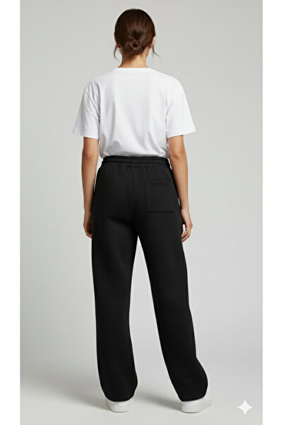 By Caspita Fashion LENITHRA Unisex Τριών Κλωστών Χοντρό Χειμερινό Φαρδύ Μαύρο Φούτερ με Κέντημα