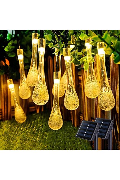 sonx Solar 5 Metre 20 LED Günışığı Damlacık Işıkları, Güneş Enerjili LED Işık...