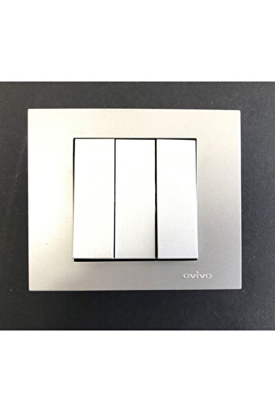 OVİVO Grano Gümüş (silver) Üçlü Anahtar Mekanizma+çerçeve
