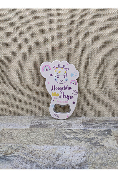 OBİDEV Kişiselleştirilmiş Hoşgeldin Bebek Hediye Ayak Açacak Magnet (10 Adet)