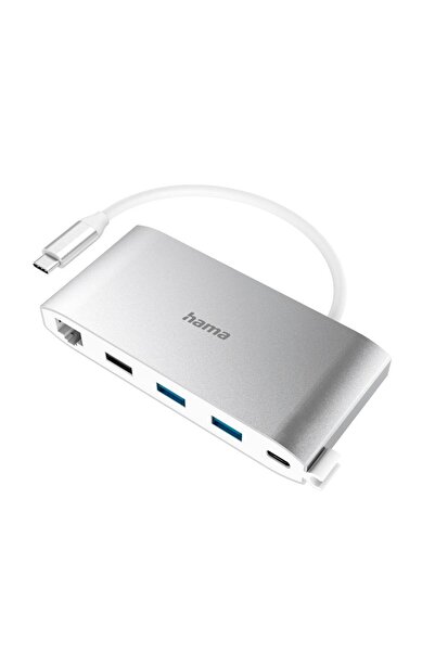 Hama USB-C HUB, MULTIPORT, 8 PORTS, 3 X USB-A, 2 X USB-C, VGA, HDMI 200111 White