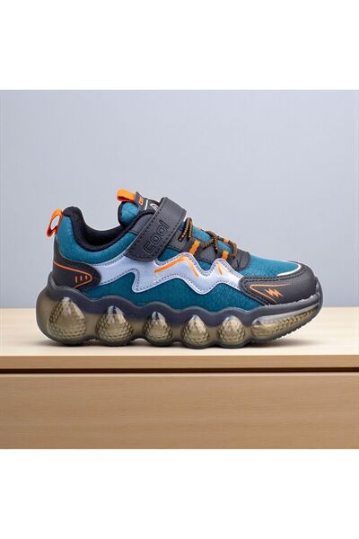 JOJO KIDS Children's Velcro Leather Sneakers, Air Sole, Non-Slip Sole, Orthopedic Full Pad Sole Sneaker