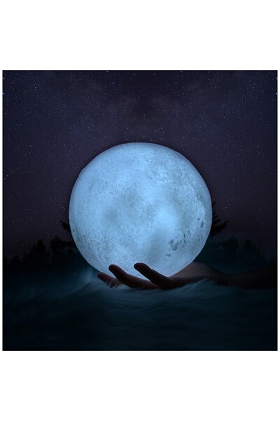 Teo Lampă de noapte cu lumină lunară 3D, lumină LED multicoloră, 7 culori, sc...