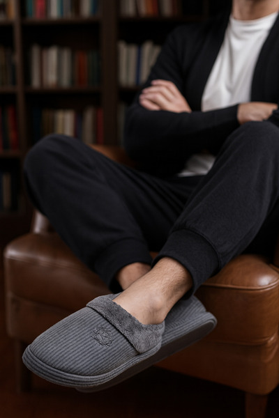 Beyond Gray Men's Velvet Home Shoes Byndkdfbot01