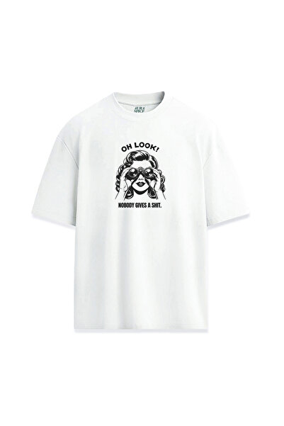 Darkia Oh Look Nobody Gives a  Written Printed Unisex T-Shirt